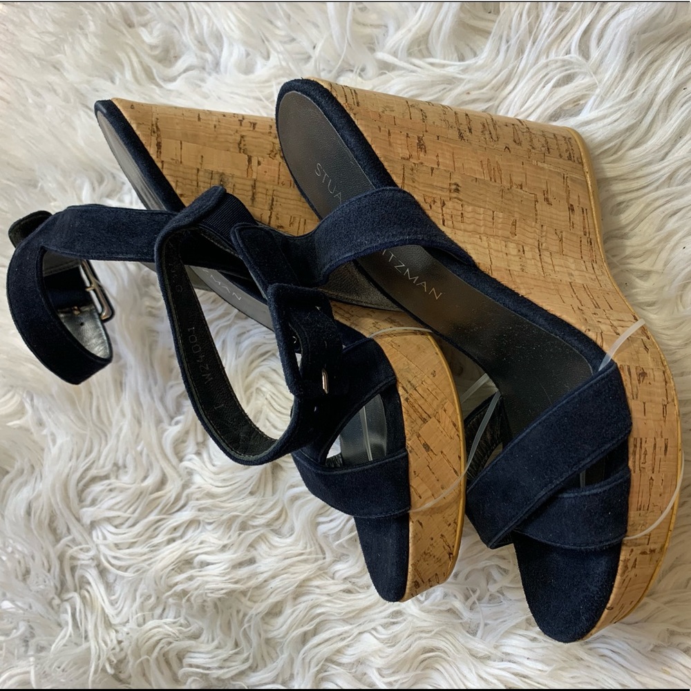 Stuart Weitzman Anyway Wedge In Navy - image 2